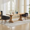 APRILSOUL27.90"Mid Century Modern Upholstered Barrel Dining Chairs with Arms,Farmhouse Linen Kitchen - 4 of 4