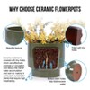 GDFStudio Petra Modern Vira Patio Ceramic Flowerpot (Set of 3) - 4 of 4