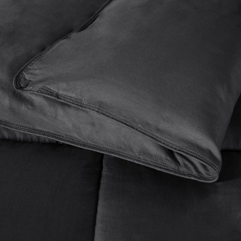 Brushed Microfiber Solid Comforter Reversible Medium Weight Down Alternative Bedding by Blue Nile Mills, 5 of 11