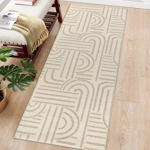 Modern Area Rug for Living Room, Vintage Low Pile Floor Rug with Non Slip Backing, Washable Stain Resistant Carpet for Dorm Office - 1 of 4