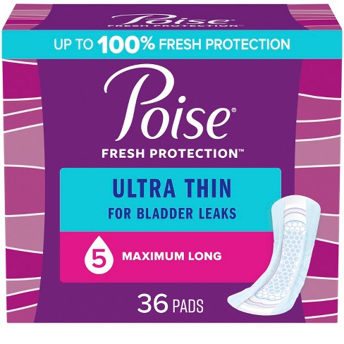 Poise Ultra Thin Postpartum Incontinence Pads, Maximum Absorbency, 20 Count, Adult Incontinence Products