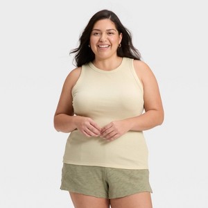 Women's Slim Fit Ribbed Tank Top - A New Day™ - 1 of 3