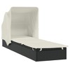 vidaXL Sunbed with Foldable Roof Black 83.9"x24.8"x38.2" Poly Rattan - 4 of 4