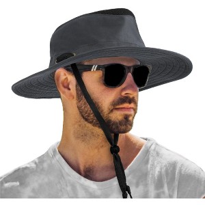 SUN Cube Sun Hat For Men, Women Wide Brim Safari Hat, Hiking Hat UV Sun Protection, Bucket Boonie Hat - 1 of 4