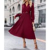 Spring And Autumn High-End Mid-Length Accordion Pleated Dress In Solid Color - 4 of 4