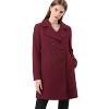 Allegra K Women's Notched Lapel Double Breasted Long Trench Coat - 2 of 4