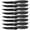 Lux Decor 8 Piece Steak Knives Set Stainless Steel Serrated Ultra Sharp Knives Dishwasher Safe High Carbon Knife Set Black - 2 of 4