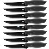 Lux Decor 8 Piece Steak Knives Set Stainless Steel Serrated Ultra Sharp Knives Dishwasher Safe High Carbon Knife Set Black - image 2 of 4