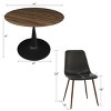 Modern 5-Piece Round Dining Table Set, 40" Round Pedestal Table with Faux Leather Dining Chairs and Black Metal Legs-Maison Boucle - 3 of 4