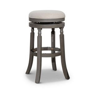 FONTOI 30" Swivel Upholstered Barstools, French Bar Stools with Flared Leg for Living Room Kitchen, Grey, 17"*30"*17" - 1 of 4