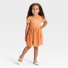 Toddler Girls' Short Sleeve Halloween Pumpkin Spice Tulle Dress - Cat & Jack™ Brown - 4 of 4