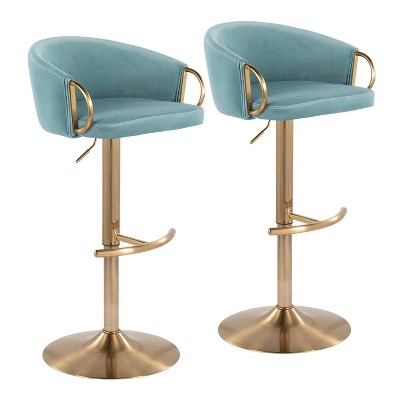 Gold and blue online bar stools