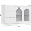 Garvee Sideboard Buffet Cabinet with Glass Doors 48 Inch Large White Storage Cabinet with LED Lighting, White - 2 of 4