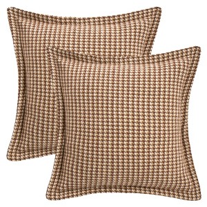 REGALWOVEN Fade-Resistant Houndstooth Decorative Soft Cozy Throw Pillow Covers 2 Pcs - 1 of 4