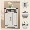 Corner Bathroom Cabinet, Farmhouse Small Corner Cabinet with Barn Door & Adjustable Shelf, Storage Cabinets for Bathroom, Kitchen, Living Room - 4 of 4