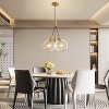 POWLIG 3-Light Gold Chandelier - Modern Metal Pendant Light with Clear Glass Shades - 4 of 4