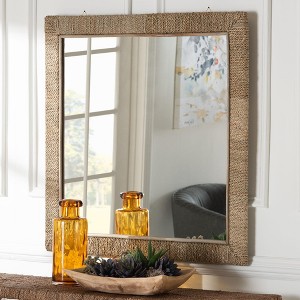 bali & pari Geralyn Japandi Natural Seagrass Square Wall Mirror - 1 of 4