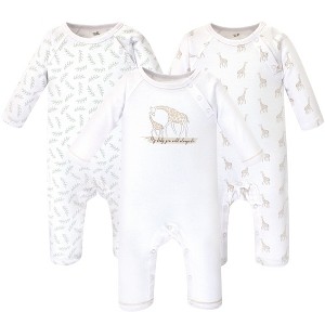 Touched by Nature Baby Organic Cotton Coveralls 3pk, Little Giraffe - 1 of 4