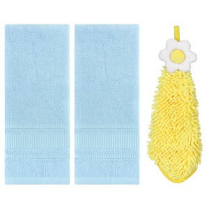 REGALWOVEN 3 Pcs Solid Soft Absorbent Hand Towels for Bathroom - 1 of 4