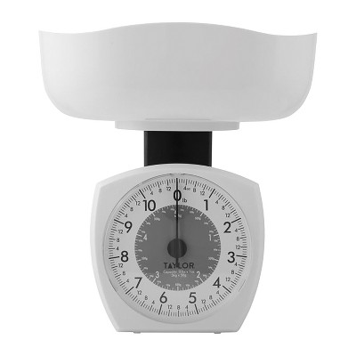 Taylor White Analog Kitchen Scale with 11 lb Capacity
