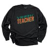The Life Of A Teacher Puff/Glitter - Womens Garment Dyed Long Sleeve - 2 of 3