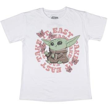 Star Wars Girls' Shirt The Mandalorian Baby Yoda Take It Easy Kids T-Shirt