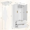 Buenhomino Wardrobe Closet with Drawers and Hanging Rod, 70" Wooden Wardrobe Closet with 2 Doors, Armoire Clothing Storage Cabinets for Bedroom - 3 of 4