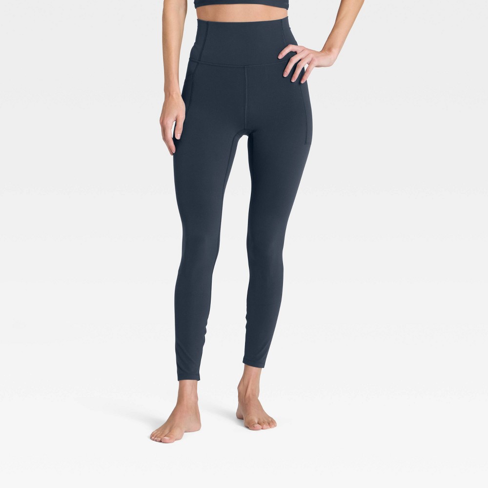 Women's Everyday Soft Ultra High-Rise Pocketed 7/8 Leggings - All In Motion™ Navy Blue M