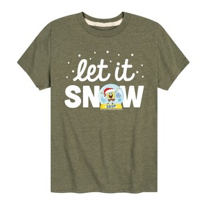 Boys' - SpongeBob SquarePants - Let It Snow Short Sleeve Graphic T-Shirt - 1 of 4