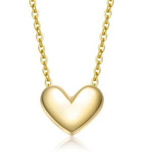 Guili Minimalist Heart Pendant Necklace in White, Gold, or Rose Gold – Delicate, Versatile Accessory for Layering or as a Sentimental Gift - 1 of 2