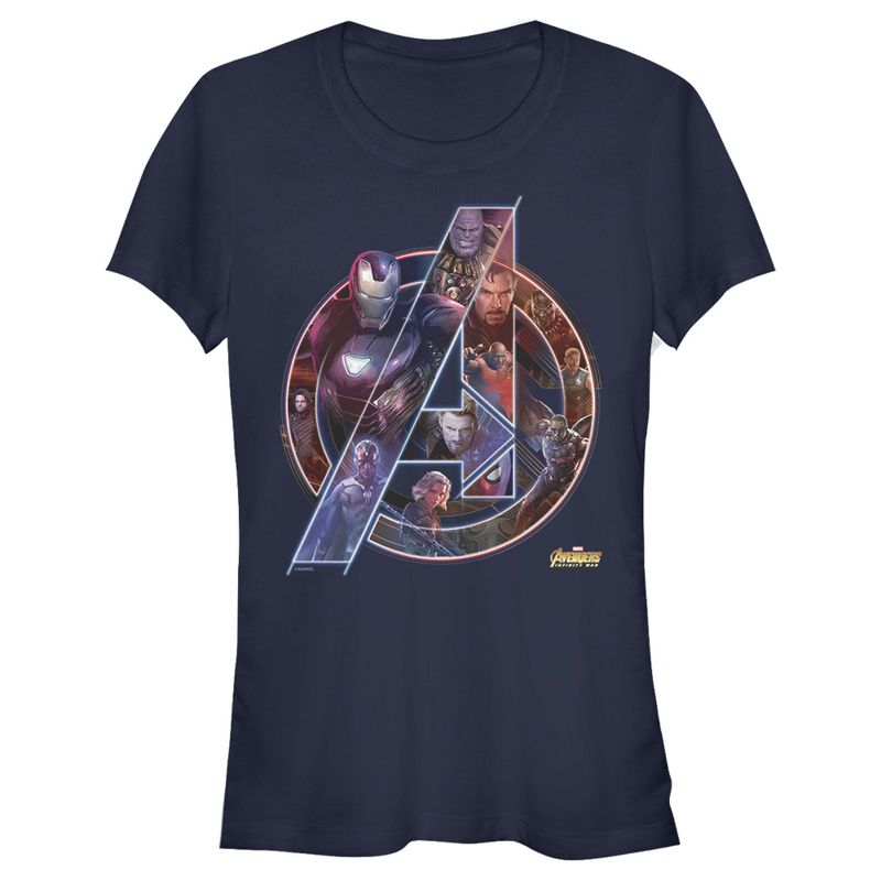 Juniors Womens Marvel Avengers: Infinity War Logo T-Shirt, 1 of 4