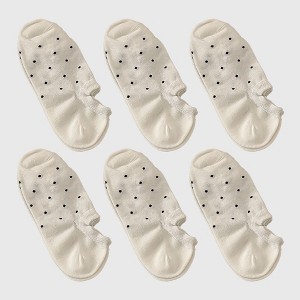 Alilang Women's 6pk Polka Dot No-Show Socks, Cute Casual Ankle Socks - 1 of 4