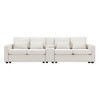 NicBex Couches for Living Room 114.2" Modern Linen Fabric Sofa Couch with 2 Cupholders, and 2 USB Ports Wired or Wirelessly Charged, 4 Pillows - 4 of 4