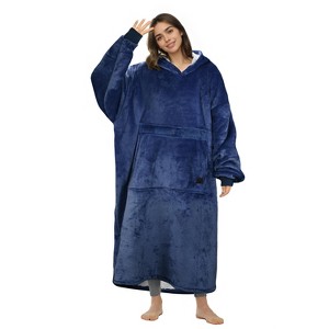 Catalonia Woman Man Full Body Blanket Hoodied Oversized Sweatshirt, Super Warm Soft Fuzzy Wearable Fleece Flannel Blanket, Cozy Gift for Wife Women - 1 of 4
