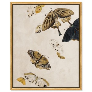 Art Remedy Golden Butterflies Classic Elegant Butterfly Wall Art Framed - 1 of 4