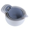 Itopfox 4-Piece Nesting Mixing Bowl Set with Pour Spouts & Handles, Non-Slip Bottom, Measurement Markings, Dishwasher Safe, Light Gray - 3 of 4