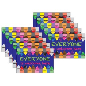 Smart Poly® Computer Mouse Pad, 8" x 10", Everyone is Welcome Here, Crayons, Pack of 10 - 1 of 3