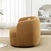 KINWELL 34" Poly Blend Boucle Fabric Upholstered Swivel Armchair - 4 of 4