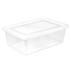 Sterilite Storage Box, 12 Quart Stackable Tote, Clear Plastic Container with Secure Snapping Lids for Home and Office Organization, White, 15 Pack - 4 of 4