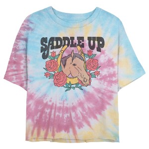 Juniors Womens Lost Gods Saddle Up Horse T-Shirt - 1 of 4