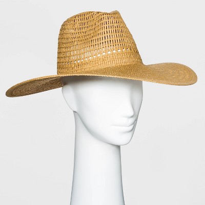 Women's Wide Brim Open Weave Straw Panama Hat - Universal Thread™ Natural