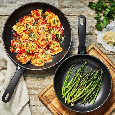 Avola Black Aluminum Nonstick Fry Pan Set, 2 Pieces