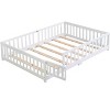 CAVINAS Twin Size Wood Montessori Bed,Modern Floor Bed with Safety Guardrails and Door,Toddler Bed for Bedroom - 2 of 4
