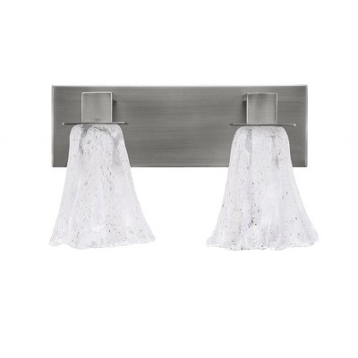 Toltec Lighting Apollo 2 - Light Vanity in  Graphite with 5.5" Fluted Italian Ice Shade