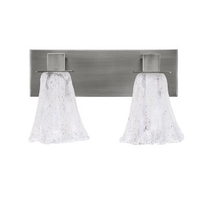 Toltec Lighting Apollo 2 - Light Vanity in  Graphite with 5.5" Fluted Italian Ice Shade - 1 of 1