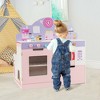 Costway 2 in 1 Kids Play Kitchen & Cafe Restaurant Wooden Pretend Cooking Playset Toy - 3 of 4