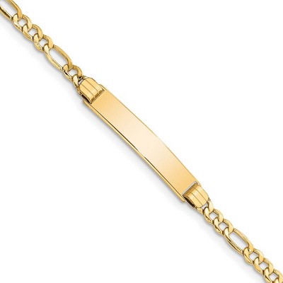 Black Bow Jewelry 14k Yellow Gold Polished I.D. Bracelet - 7 Inch