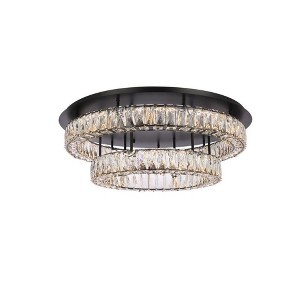 Elegant Lighting Monroe 2 - Light Flush Mount in  Black - 1 of 4