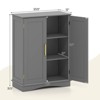 Costway Floor Storage Cabinet Modern Storage Organizer with Adjustable Shelves &2 Doors Black/Blue/Gray/White - 3 of 4