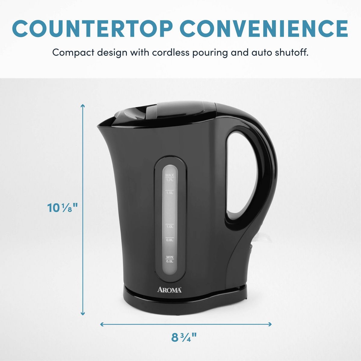 Aroma 1.7L Electric Kettle - Black - thumbnail 9